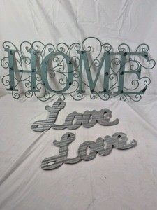 Vintage Metal Wall Signs  HOME and Love