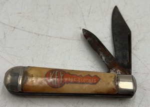 Vintage Key Work Clothes Advertising Pocket Knife