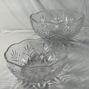 Vintage Scalloped Cut Glass Bowls