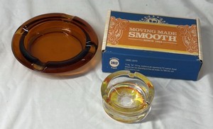 Vintage Amber Glass Ashtray  Camel Lights Ashtray