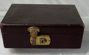 Vintage Crocodile Embossed Jewelry Box