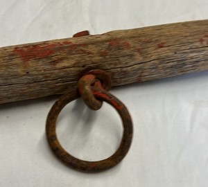 Vintage Wooden Single Tree with Iron Hardware