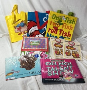 Childrens Books and Tote Bags Lot