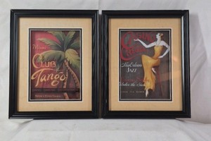 Framed Vintage-Style Art Prints  Miami Club Tango and Casino Rouge New Orleans Jazz