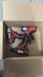 Lot of Milwaukee M12 Tools. 2 - 38 Square Drive Impacts 1 - Milwaukee Hex Bit Screwdriver