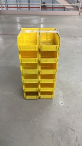Lot of 12 Medium Yellow Stackable Storage Bins