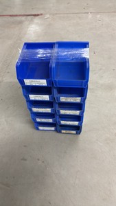 Lot of 10 Small Blue Stackable Storage Bins