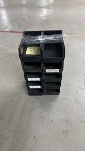 Lot of 10 Medium Black Stackable Storage Bins