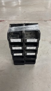 Lot of 10 Small Black Stackable Storage Bins