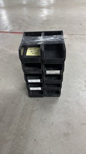 Lot of 10 Medium Black Stackable Storage Bins