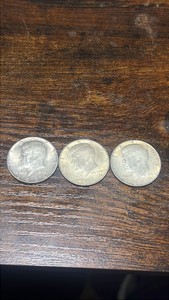 lot of 3 90% silver 1964 Kennedy halfs