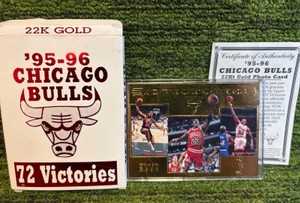 95-96 Chicago Bulls Upper Deck 22kt Gold 72 Victories LTD -10000 Michael Jordan