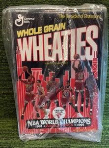 General Mills Wheaties Chicago Bulls 1992 NBA Champions Vintage Cereal Box Michael Jordan