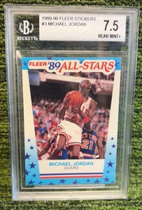 1989-90 Fleer All Star Sticker Michael Jordan BGS 7.5 NM