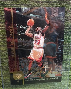 Michael Jordan Upper Deck 1996 NBA Title Returns To Chicago #MJ4 Jumbo 3.5x5