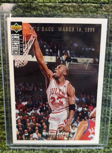 1994-95 Collectors Choice Hes Back March 19, 1995 Stamped Gold Michael Jordan