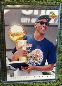 1992-93 Upper Deck Basketball Michael Jordan Checklist Team MVP Card #TM1