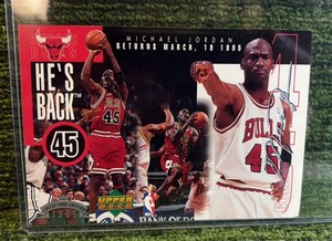 1995 Upper Deck Hes Back ... Michael Jordan Jumbo Card 3.5 x 5
