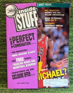 1993 Michael Jordan Cover NBA Inside Stuff Magazine Vol. 1 #4 With Fleer Cards