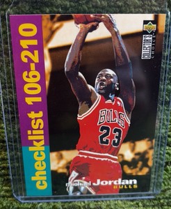 1995-96 Collectors Choice Checklist #210 Michael Jordan Chicago Bulls