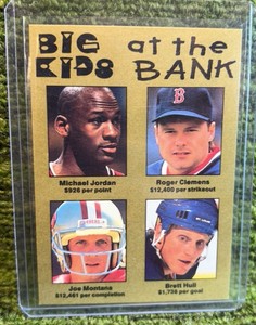 Michael Jordan ClemensJoe MontanaBrett Hull Big Kids at the Bank Promo
