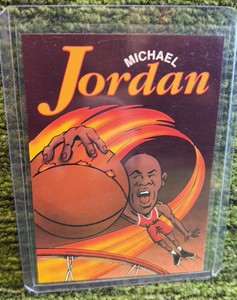 Michael Jordan HOF 1989 Cartoon Fire Dunk Promo Chicago Bulls Basketball Rare