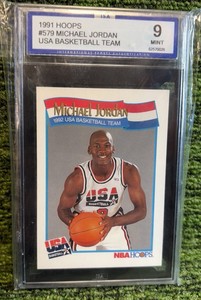 1991 Hoops Michael Jordan #579 USA Basketball Graded 9 MINT