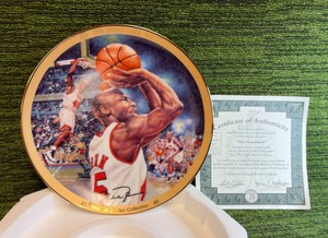 MICHAEL JORDAN BRADFORD EXCHANGE UPPER DECK THE COMEBACK W COA PLATE