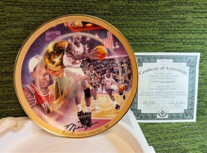 Michael Jordan 1991 Championship Limited Edition Bradford Upper Deck Plate COA