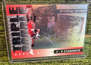 1993 Upper Deck #TD2 Michael Jordan Triple Double 3D Standouts Hologram - Rare