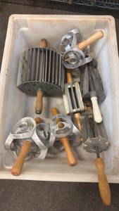 Bucket of hand, donut, tools