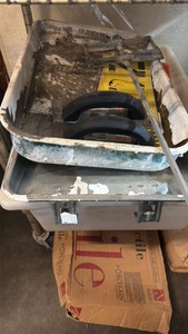 box of painters, trays man, miscellaneous supplies