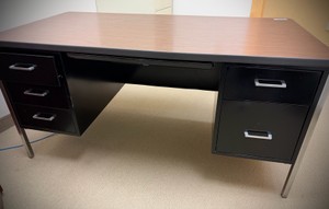 desk with five drawers