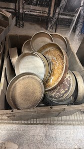 tote of assorted pans