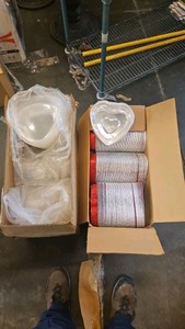 Large foil heart pan with clear top