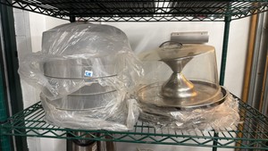 shelf of cake stands