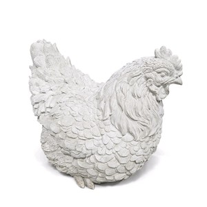 Large Heavy Concrete Hen Chicken Garden Statue Farmhouse Yard Decor Cast Stone Sculpture