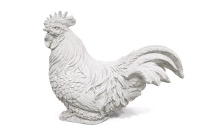 Large Cast Stone Rooster Statue Garden Decor Farmhouse Outdoor Chicken Sculpture small damage