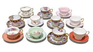 Vintage Bone China Teacup & Saucer Lot Shelley Aynsley Paragon Royal Chelsea England