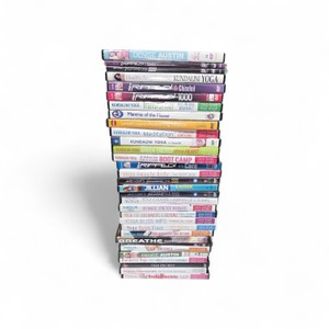 Large Lot of Fitness Workout DVDs Denise Austin Jillian Michaels Kundalini Yoga Ravi Singh Ana Brett