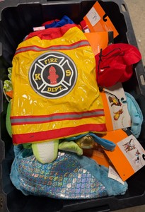 bin of Halloween costumes