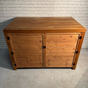 Large Wooden Storage Cabinet Table