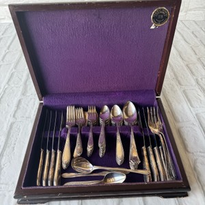 silver played silverware set 67 piece