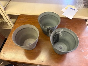 Three 6-Inch IronStone Pots, Great for Indoor or Outdoor Use, Gardens and Flowers, Triple Coated for Lasting Finish