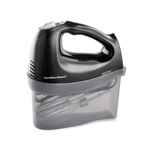 Hamilton Beach 6-Speed Electric Hand Mixer, with QuickBurst, Storage Case & 3 Attachments, Mixer for Kitchen, Black