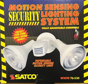 Satco SF76530 Two Light Outdoor Heavy Duty Cast Aluminum Durable Weather Proof Security Flood Light with Motion Sensor Retail $80