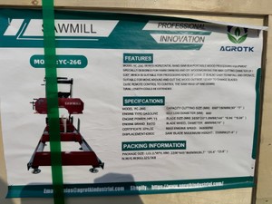 Portable Sawmill - AGT - 2026 - Unused - YC-26G