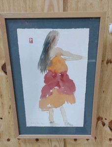 water color hula girl