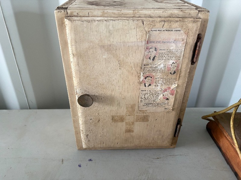 Wooden First Aid Box.