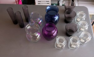 miscellaneous glassware vases jars